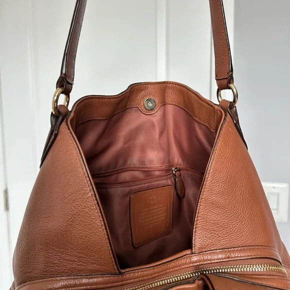 Coach Tan Leather Shoulder Bag - Picture 5 of 6